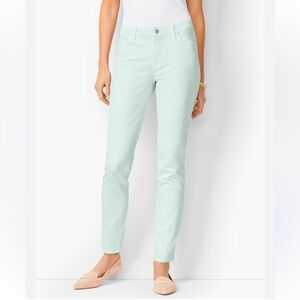 TALBOTS SLIM ANKLE FLAWLESS 5 POCKET JEANS - LIGHT COOL MINT SIZE 10